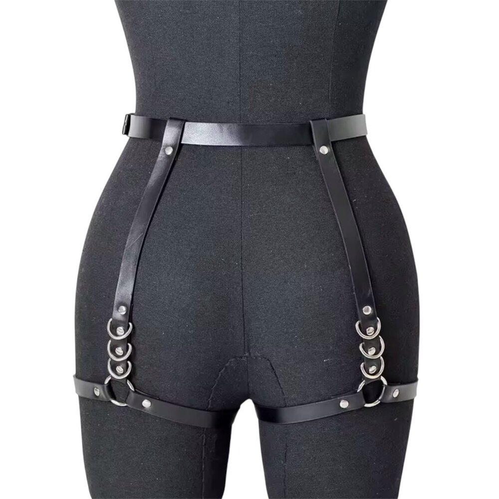 Women Fashion Belt Chain Tassel Punk Leather Harness Waist Belt